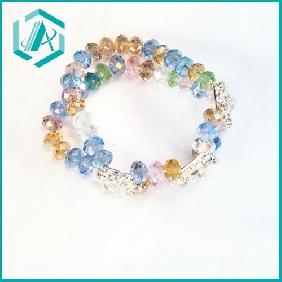 Wholesale Fashion New Design Two-rows Crystal Bracelet with 7 Colors