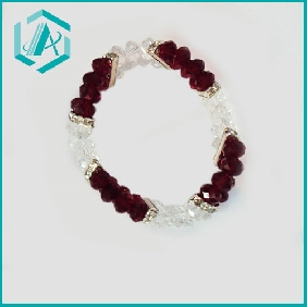Wholesale New Design Mixed Red Transparent and Silver Piece Crystal Bracelet
