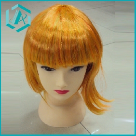Wholesale 2010 Fashionable Orange Mid-long Straight Hair Wig with Full Bangs