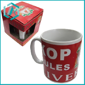 Wholesale Red Ceramic Soccer Mug Printed with Words/ World Cup Souvenirs