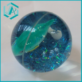 Wholesale Collectable Natural Fish Crystal Sphere Ball Dia:55mm Without Light