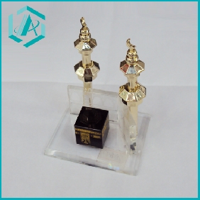 Wholesale Crystal House 2 Golden towers with Clear Stand