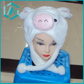 Wholesale 2010 lovely pig new style plush animal hats