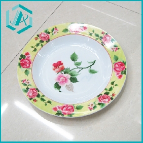 Wholesale Classical Plastic Top Quality Dish with Nice Flower Printed/ serving trays