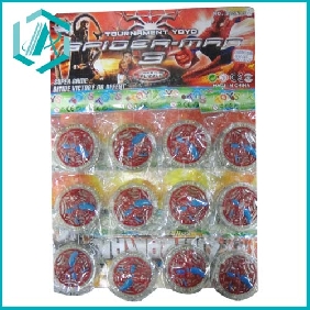 Wholesale Flashing Plastic Red Spideman yo-yos ball 12 pcs as a set