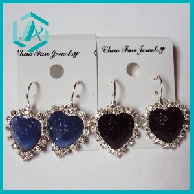 Wholesale Dark color charming crystal earring with fashion for woman