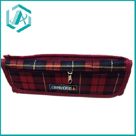 Wholesale Fashion design two zippers cloth pencil case pencil bag
