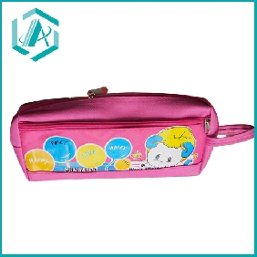 Wholesale 2010 fabric cartoon two zippers pencil case pencil bag