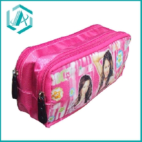 Wholesale Latest fabric two zippers pencil case with fashion design