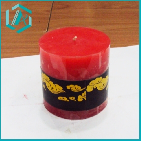 holiday red craft candle