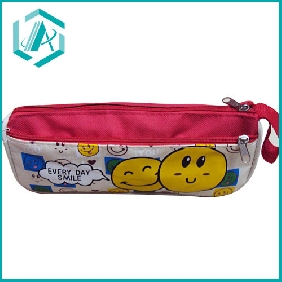 Wholesale 2010 newest style two zippers cartoon fabric pencil case