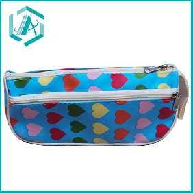 Wholesale 2010 kids stationery set two zippers leather pencil case