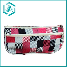 Kids stationery set two zippers leather pencil case