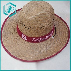 Wholesale men's pure hand-made classical style cowboy straw hat with tie around