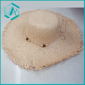 Wholesale lady's fashionable design picture straw hat with scrap around