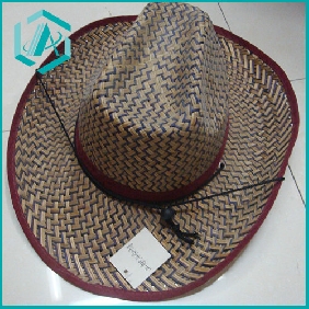 Wholesale men's pure hand-made classical style cowboy straw hat/83100041