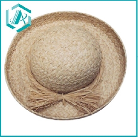 Wholesale lady's fashionable design raffia straw hat with straw bow lateral