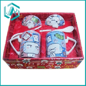 hot sell lovely cartoon ceramic cup sets