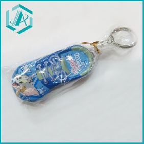 Wholesale shoe shape cartoon lovely keychain with cute print in promotion