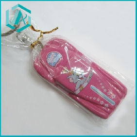 Wholesale red car shape cartoon cute keychain with cute print in promotion