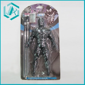 Wholesale pupils' favortie black spiderman daily pencil set