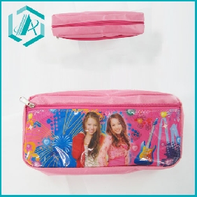 Wholesale 2010 hot sell Hannah double zipper double pocket pencil case