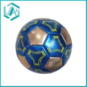 Wholesale 2# leather popular blue & gollden mini football in promotion