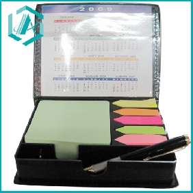 Wholesale Various color self-adhesive note pad with calendar and pen