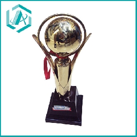 Wholesale nice award rophy black base theme column gold, ball shape