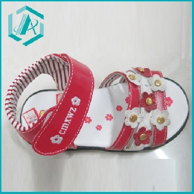 Wholesale Girl's ,most lovely summer sandal, red color with PU material sole,