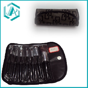 Wholesale basic mix 7pcs set cosmetic brush with black pouch