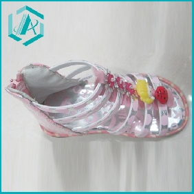 Wholesale 2011 newest kid's sandal for girl's style, purple color with red small flower