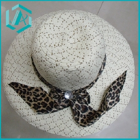 Wholesale nice black tape White Hat Elegant church wedding hats
