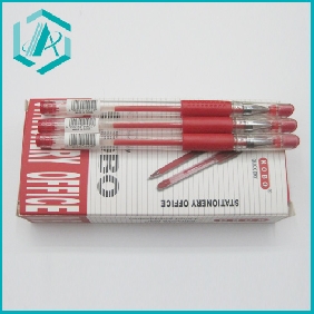 Wholesale Red color gel-ink pen for office use, 12pcs/pack, with lowest price $0.93/pack