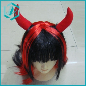Wholesale New Party red and black Medium Women's Full WIG staright