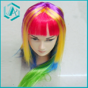 Wholesale fashion colorful medium staright Women's Cosplay Party Wig