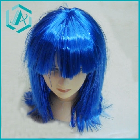 Wholesale Blue Straight Medium Long Cosplay Party Wig Wigs