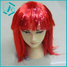 Wholesale Bright Red Medium Straight Fancy Dress Party Show Wig