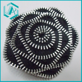 Wholesale Fashionable zipper flower black brooch