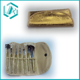 Wholesale 7 pcs set golden color natural fashionable cosmetic brush on sale