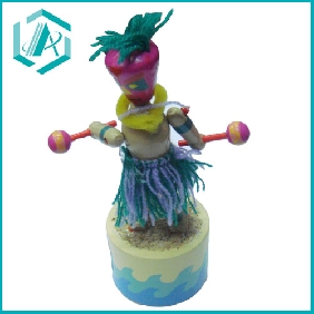 Wholesale Folk art push up toys and animals, top quality wooden material