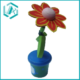 Most colorful wooden push up toys with flower style, various kinds and colors for selection