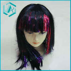 Wholesale Black and Bright Red Medium Straight Fancy Dress Party Show Wig