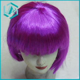 Wholesale Purple Medium Straight Fancy Dress Party Show Wig