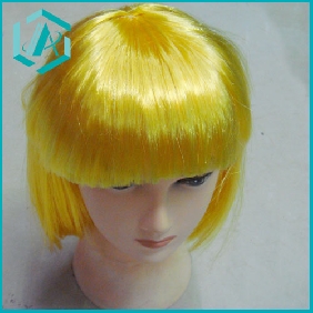 Wholesale Medium LONG Bang Bright Yellow Party COSPLAY hair wig wigs