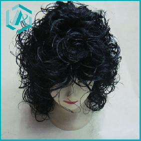 Wholesale Black Long Hairpiece Full Curly Wigs New Party Hair Piece