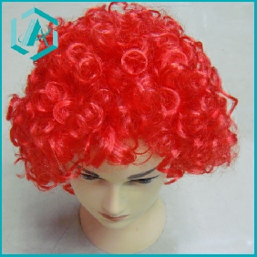 Wholesale Red Clown Bob Afro Circus Halloween Party Wig