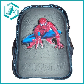 Wholesale black cool spiderman nylon and PE school bag