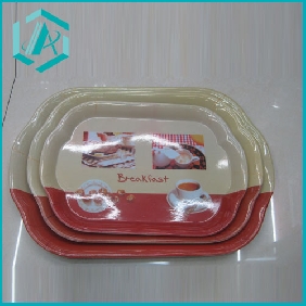 long rectangular style melamine servicing trays for home use, different size a set