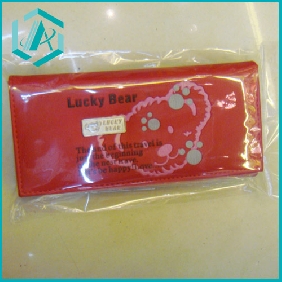 Wholesale red lucky bear cute girl's wallet fashion purse